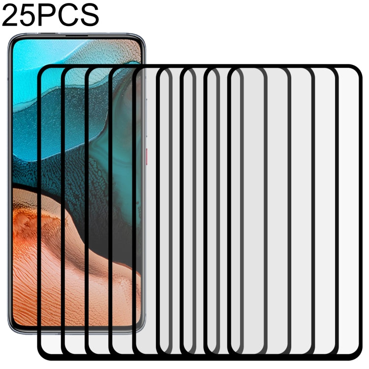 25 PCS Full Glue Full Screen Tempered Glass Film