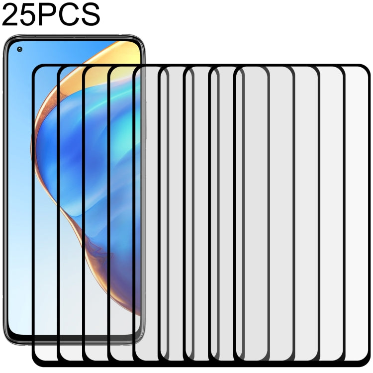 25 PCS Full Glue Full Screen Tempered Glass Film