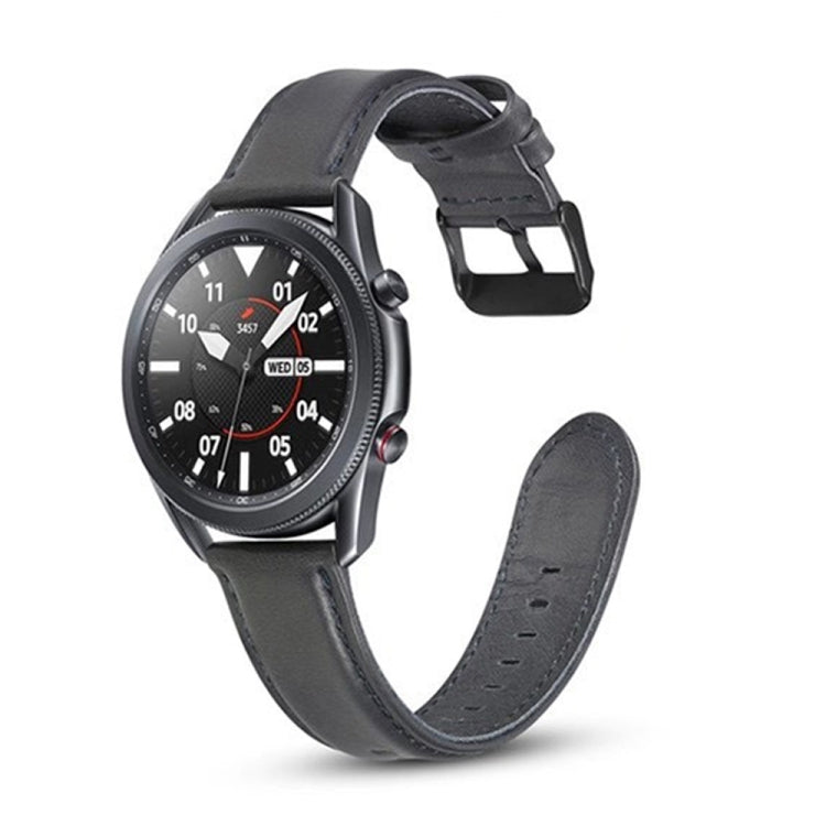 Flat Texture Leather Replacement Strap, For Samsung Galaxy Watch 3 41mm, For Samsung Galaxy Watch 3 45mm