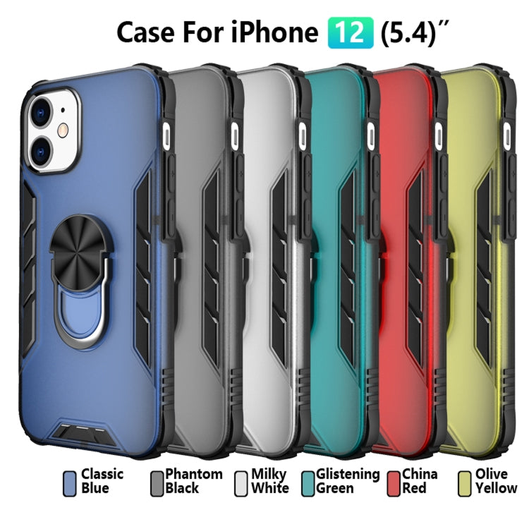 Magnetic Frosted PC + Matte TPU Shockproof Case with Ring Holder, For iPhone 12 mini