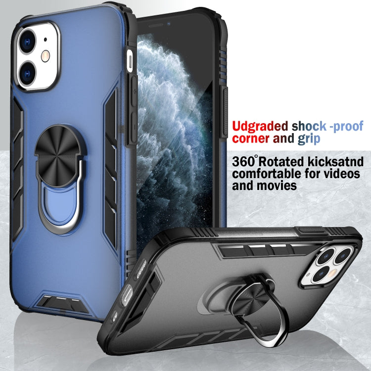 Magnetic Frosted PC + Matte TPU Shockproof Case with Ring Holder, For iPhone 12 mini