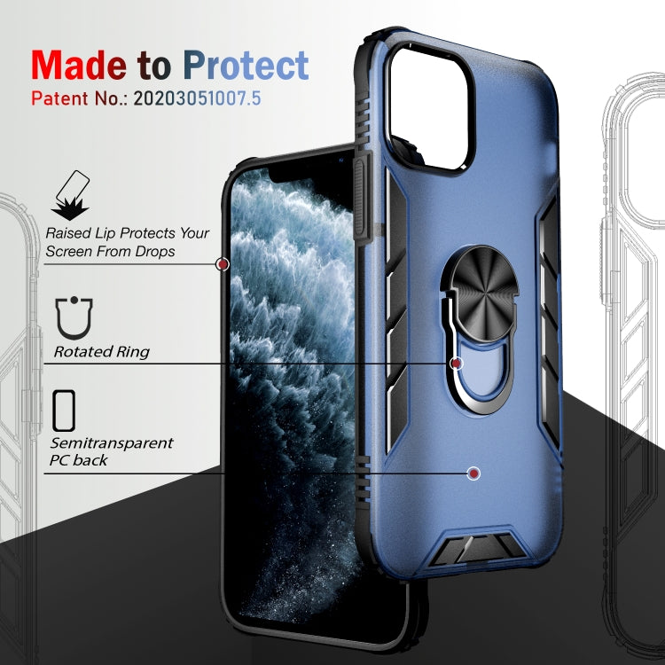 Magnetic Frosted PC + Matte TPU Shockproof Case with Ring Holder, For iPhone 12 mini
