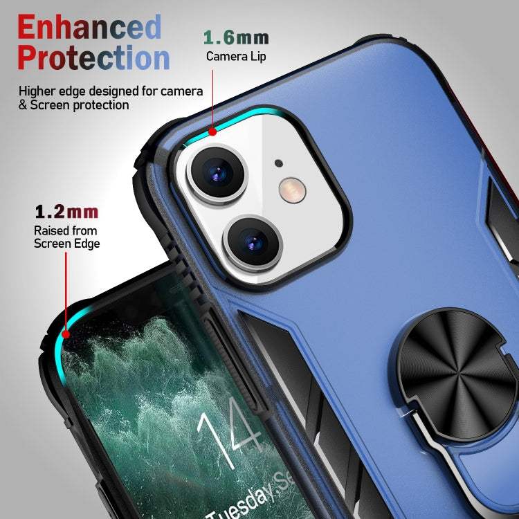 Magnetic Frosted PC + Matte TPU Shockproof Case with Ring Holder, For iPhone 12 mini