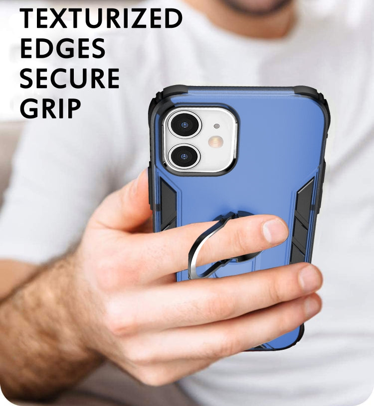 Magnetic Frosted PC + Matte TPU Shockproof Case with Ring Holder, For iPhone 12 mini