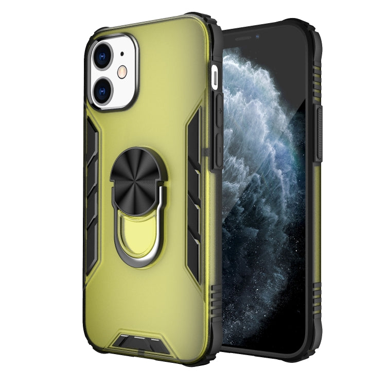 Magnetic Frosted PC + Matte TPU Shockproof Case with Ring Holder, For iPhone 12 mini