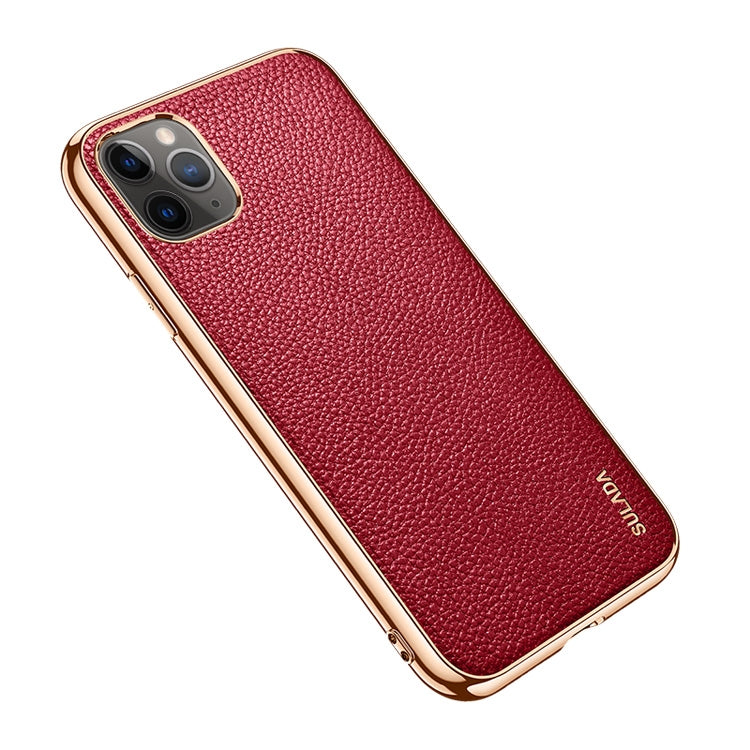 SULADA Litchi Texture Leather Electroplated Shckproof Protective Case