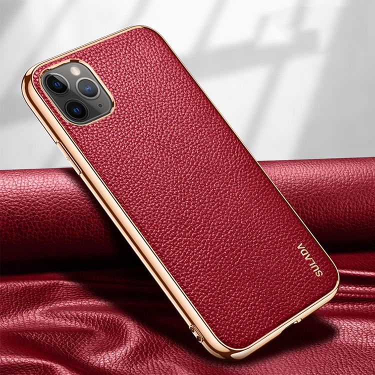 SULADA Litchi Texture Leather Electroplated Shckproof Protective Case