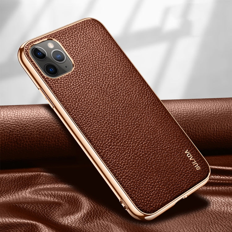 SULADA Litchi Texture Leather Electroplated Shckproof Protective Case