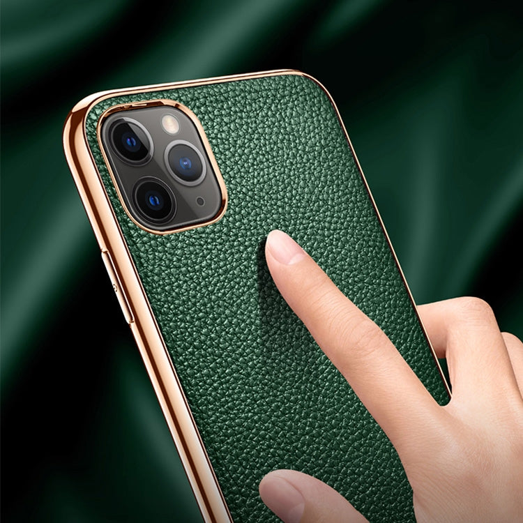 SULADA Litchi Texture Leather Electroplated Shckproof Protective Case