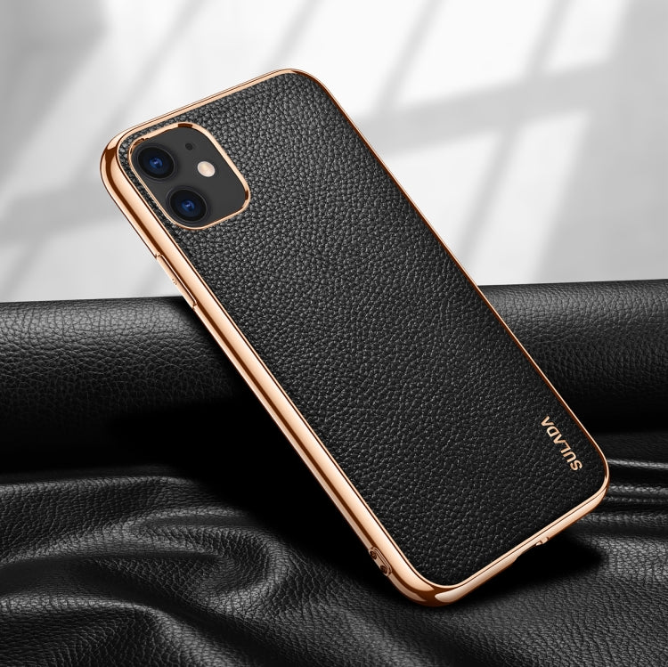 SULADA Litchi Texture Leather Electroplated Shckproof Protective Case