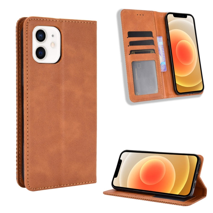 Magnetic Buckle Retro Pattern Horizontal Flip Leather Case with Holder & Card Slot & Wallet, For iPhone 12 mini, For iPhone 12 / 12 Pro, For iPhone 12 Pro Max