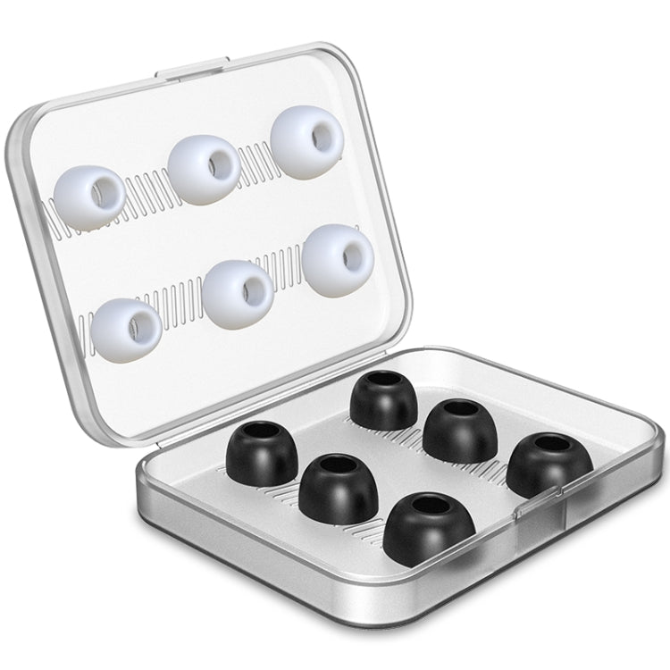 12 PCS Wireless Earphone Replaceable Silicone + Memory Foam Ear Cap Earplugs for AirPods Pro, with Storage Box, Silicone + Memory Foam White + Black, Silicone + Memory Foam White + Grey
