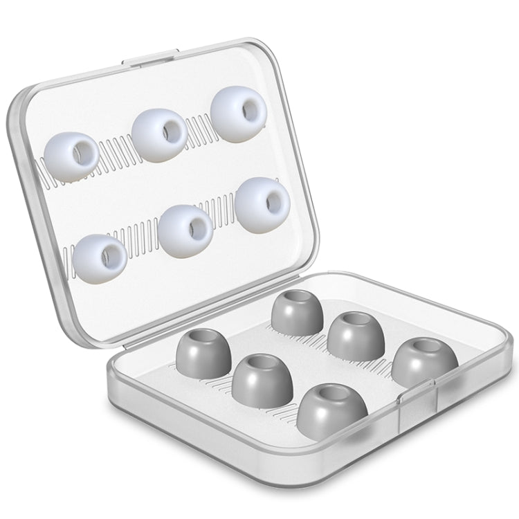 12 PCS Wireless Earphone Replaceable Silicone + Memory Foam Ear Cap Earplugs for AirPods Pro, with Storage Box, Silicone + Memory Foam White + Black, Silicone + Memory Foam White + Grey