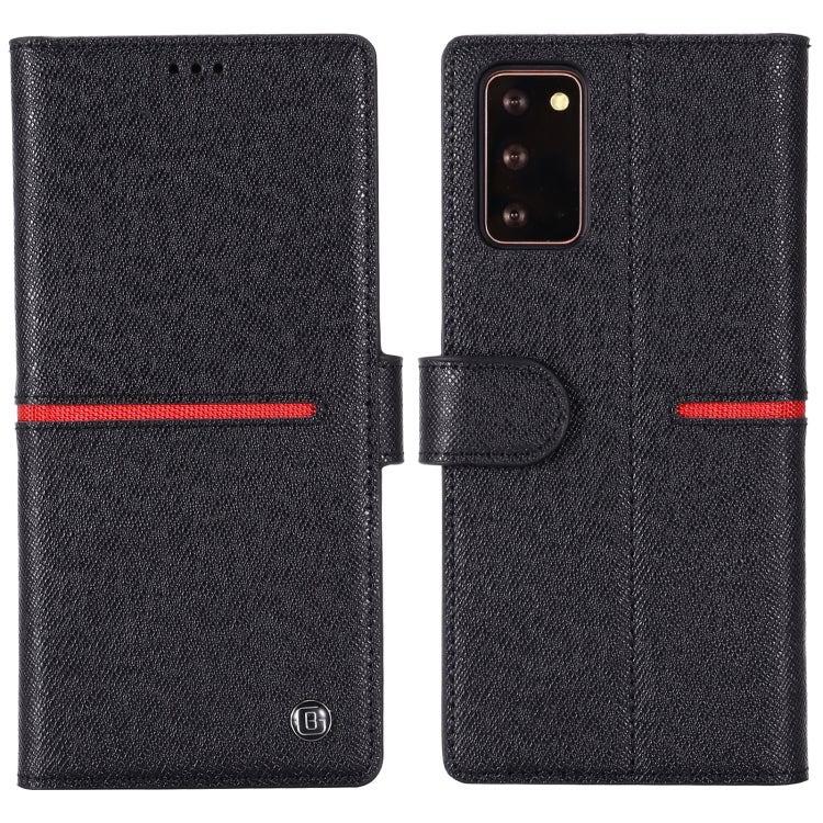 GEBEI Top-grain Leather Horizontal Flip Protective Case with Holder & Card Slots & Wallet & Photo Frame, For Samsung Galaxy Note 20