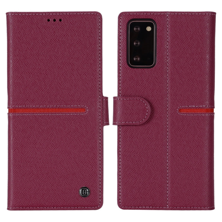 GEBEI Top-grain Leather Horizontal Flip Protective Case with Holder & Card Slots & Wallet & Photo Frame, For Samsung Galaxy Note 20