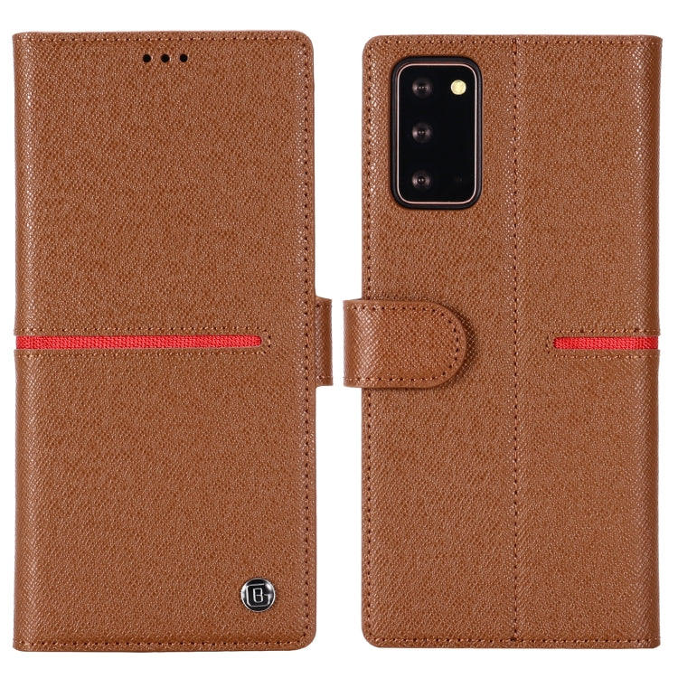GEBEI Top-grain Leather Horizontal Flip Protective Case with Holder & Card Slots & Wallet & Photo Frame, For Samsung Galaxy Note 20