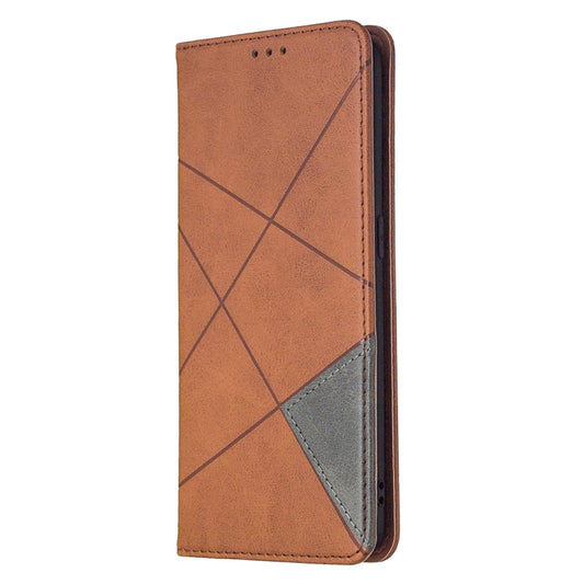 Premium leather flip case OPPO Find X2 Lite rhombus pattern, magnetic closure detail