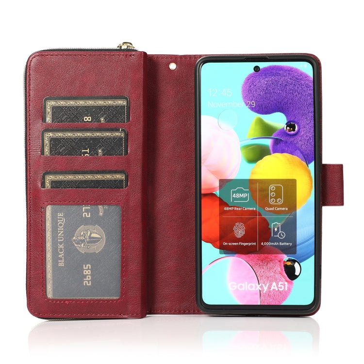 Zipper Wallet Bag Horizontal Flip PU Leather Case with Holder & 9 Card Slots & Wallet & Lanyard & Photo Frame, For Samsung Galaxy A51, For Samsung Galaxy A51 5G, For Samsung Galaxy A70, For Samsung Galaxy A71