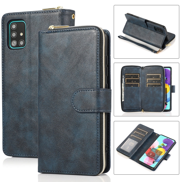 Zipper Wallet Bag Horizontal Flip PU Leather Case with Holder & 9 Card Slots & Wallet & Lanyard & Photo Frame, For Samsung Galaxy A51, For Samsung Galaxy A51 5G, For Samsung Galaxy A70, For Samsung Galaxy A71