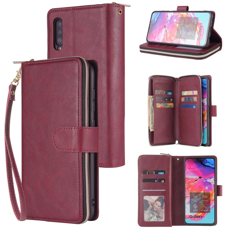 Zipper Wallet Bag Horizontal Flip PU Leather Case with Holder & 9 Card Slots & Wallet & Lanyard & Photo Frame, For Samsung Galaxy A51, For Samsung Galaxy A51 5G, For Samsung Galaxy A70, For Samsung Galaxy A71