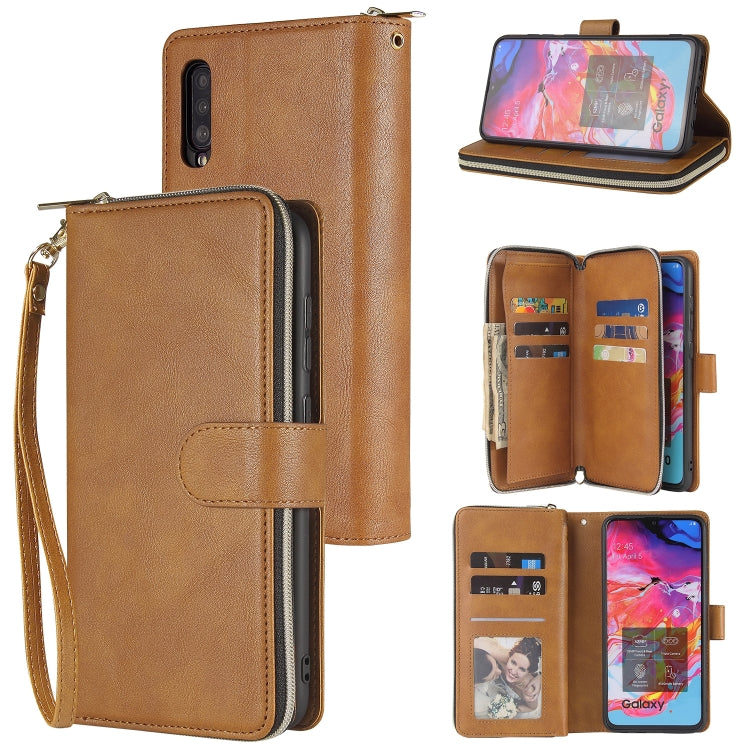 Zipper Wallet Bag Horizontal Flip PU Leather Case with Holder & 9 Card Slots & Wallet & Lanyard & Photo Frame, For Samsung Galaxy A51, For Samsung Galaxy A51 5G, For Samsung Galaxy A70, For Samsung Galaxy A71