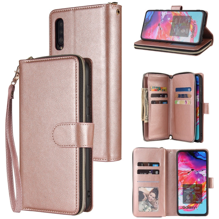 Zipper Wallet Bag Horizontal Flip PU Leather Case with Holder & 9 Card Slots & Wallet & Lanyard & Photo Frame, For Samsung Galaxy A51, For Samsung Galaxy A51 5G, For Samsung Galaxy A70, For Samsung Galaxy A71