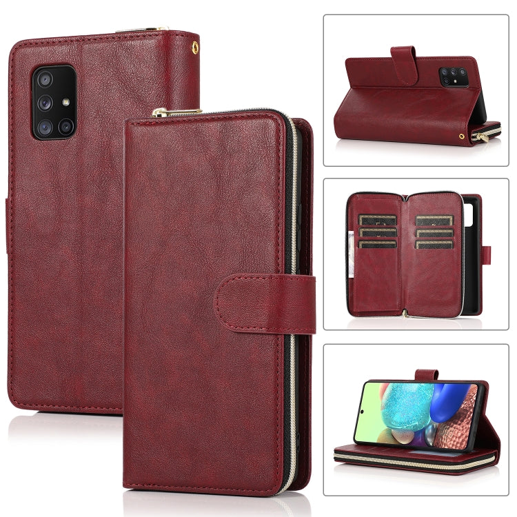 Zipper Wallet Bag Horizontal Flip PU Leather Case with Holder & 9 Card Slots & Wallet & Lanyard & Photo Frame, For Samsung Galaxy A71 5G, For Samsung Galaxy Note10, For Samsung Galaxy Note10+, For Samsung Galaxy Note20