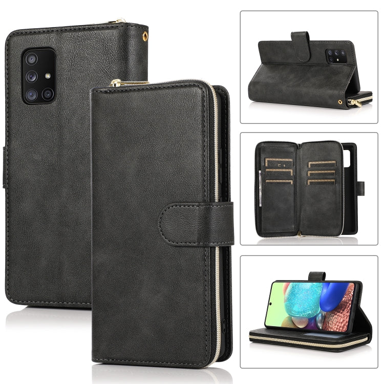 Zipper Wallet Bag Horizontal Flip PU Leather Case with Holder & 9 Card Slots & Wallet & Lanyard & Photo Frame, For Samsung Galaxy A71 5G, For Samsung Galaxy Note10, For Samsung Galaxy Note10+, For Samsung Galaxy Note20