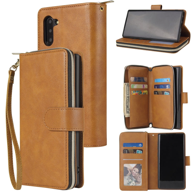 Zipper Wallet Bag Horizontal Flip PU Leather Case with Holder & 9 Card Slots & Wallet & Lanyard & Photo Frame, For Samsung Galaxy A71 5G, For Samsung Galaxy Note10, For Samsung Galaxy Note10+, For Samsung Galaxy Note20