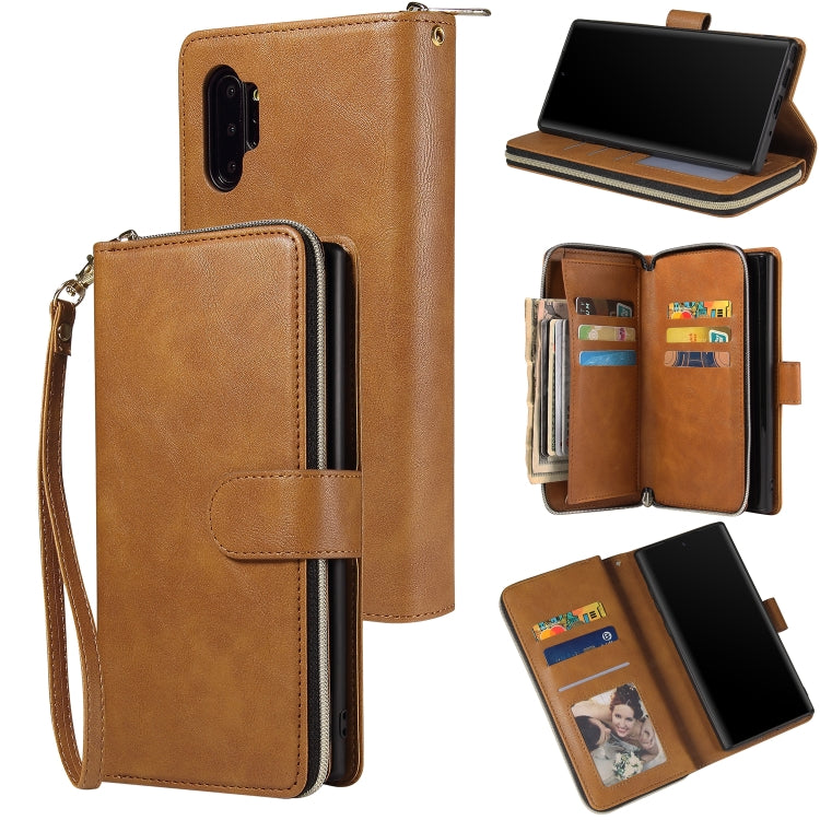 Zipper Wallet Bag Horizontal Flip PU Leather Case with Holder & 9 Card Slots & Wallet & Lanyard & Photo Frame, For Samsung Galaxy A71 5G, For Samsung Galaxy Note10, For Samsung Galaxy Note10+, For Samsung Galaxy Note20