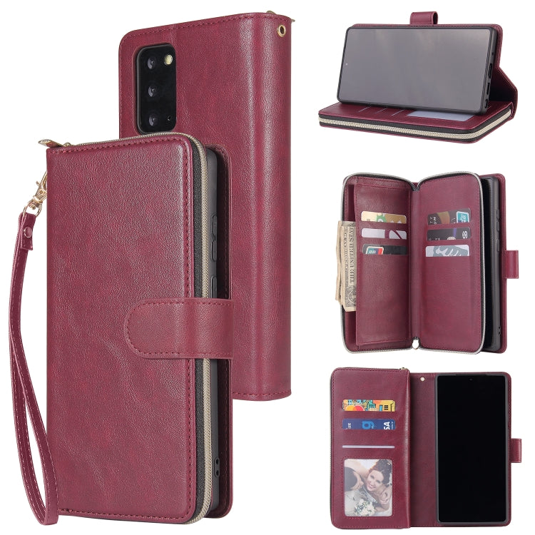 Zipper Wallet Bag Horizontal Flip PU Leather Case with Holder & 9 Card Slots & Wallet & Lanyard & Photo Frame, For Samsung Galaxy A71 5G, For Samsung Galaxy Note10, For Samsung Galaxy Note10+, For Samsung Galaxy Note20