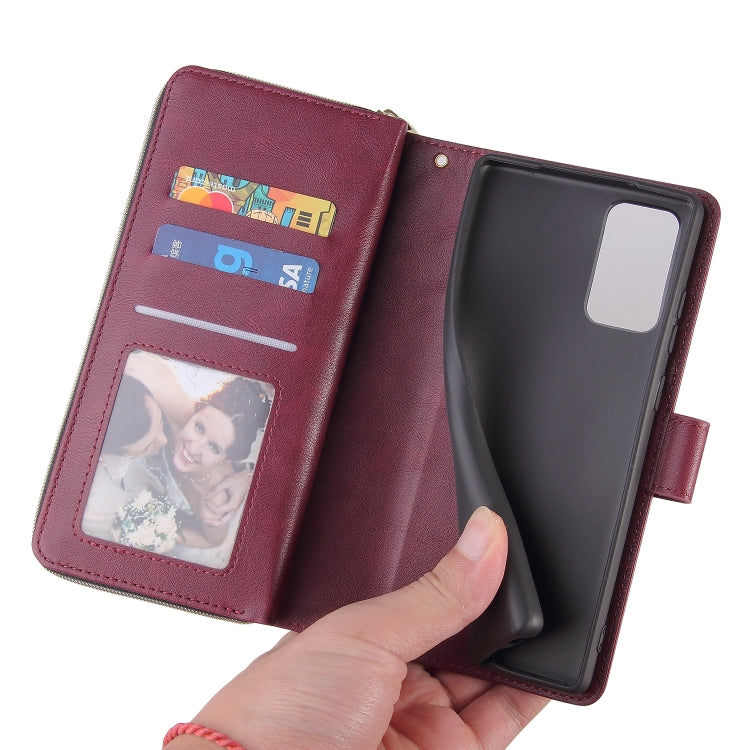 Zipper Wallet Bag Horizontal Flip PU Leather Case with Holder & 9 Card Slots & Wallet & Lanyard & Photo Frame, For Samsung Galaxy Note20 Ultra, For Samsung Galaxy S20 FE 5G