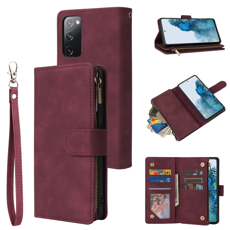 Zipper Wallet Bag Horizontal Flip PU Leather Case with Holder & 9 Card Slots & Wallet & Lanyard & Photo Frame, For Samsung Galaxy Note20 Ultra, For Samsung Galaxy S20 FE 5G