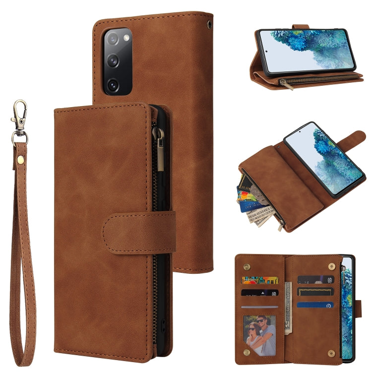 Zipper Wallet Bag Horizontal Flip PU Leather Case with Holder & 9 Card Slots & Wallet & Lanyard & Photo Frame, For Samsung Galaxy Note20 Ultra, For Samsung Galaxy S20 FE 5G