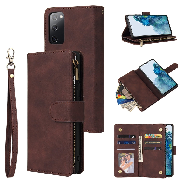 Zipper Wallet Bag Horizontal Flip PU Leather Case with Holder & 9 Card Slots & Wallet & Lanyard & Photo Frame, For Samsung Galaxy Note20 Ultra, For Samsung Galaxy S20 FE 5G