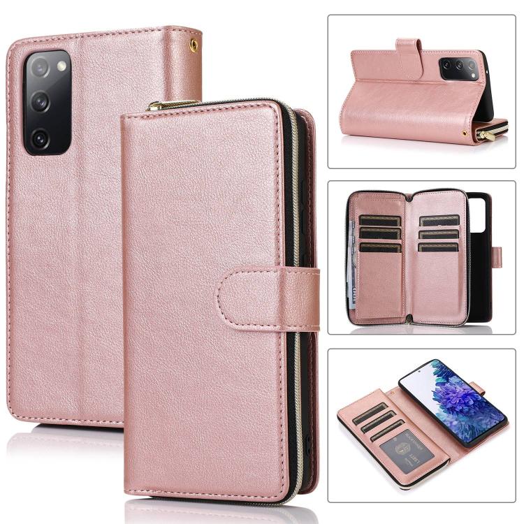Zipper Wallet Bag Horizontal Flip PU Leather Case with Holder & 9 Card Slots & Wallet & Lanyard & Photo Frame, For Samsung Galaxy Note20 Ultra, For Samsung Galaxy S20 FE 5G