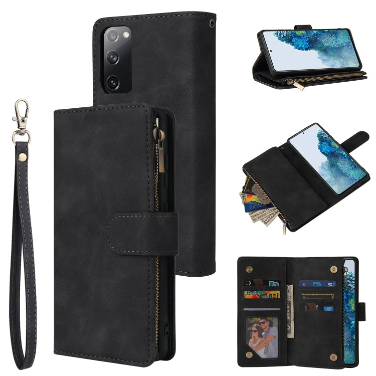 Zipper Wallet Bag Horizontal Flip PU Leather Case with Holder & 9 Card Slots & Wallet & Lanyard & Photo Frame, For Samsung Galaxy Note20 Ultra, For Samsung Galaxy S20 FE 5G