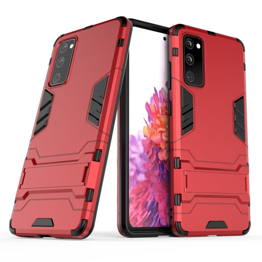 Dual-layer Samsung Galaxy S20 FE case showing transparent back and grip design