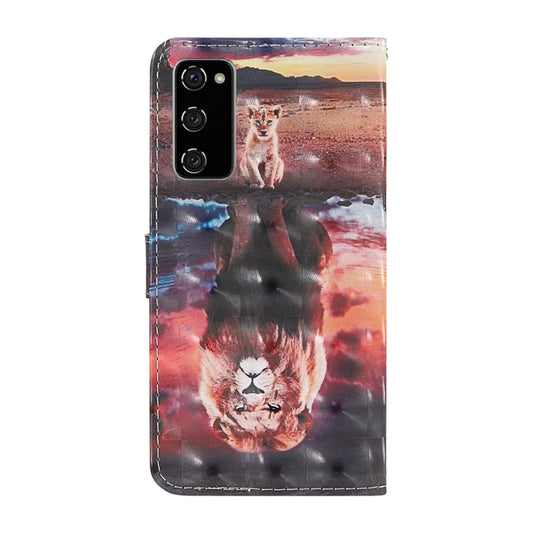 Detailed view of 3D painted pattern on TPU PU leather Galaxy S20 FE case