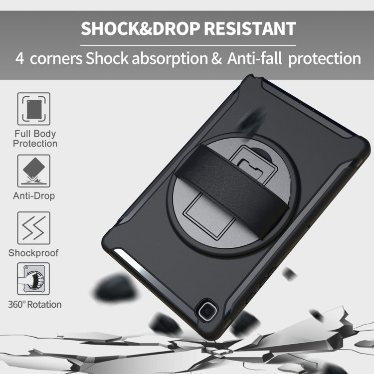 360 Degree Rotation PC + TPU Protective Case with Holder & Hand Strap, For Samsung Galaxy Tab A7 10.4 (2020)