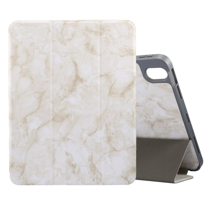 Marble Texture Pattern Horizontal Flip Leather Case, with Three-folding Holder & Sleep / Wake-up