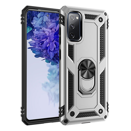 Galaxy S20 FE case front view showing dual-layer TPU PC construction and grip design