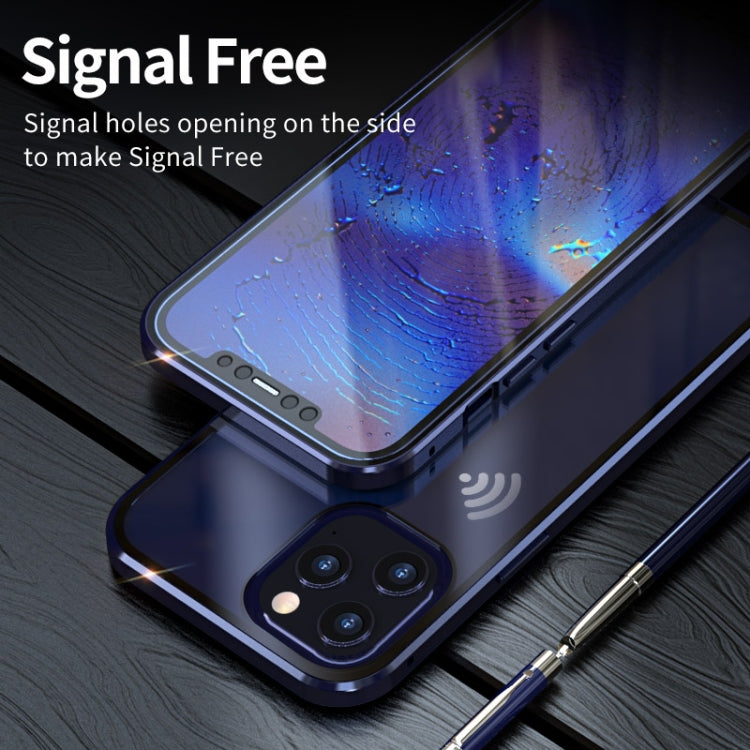 Double Sides Tempered Glass Magnetic Adsorption Metal Frame HD Screen Case, For iPhone 12 mini