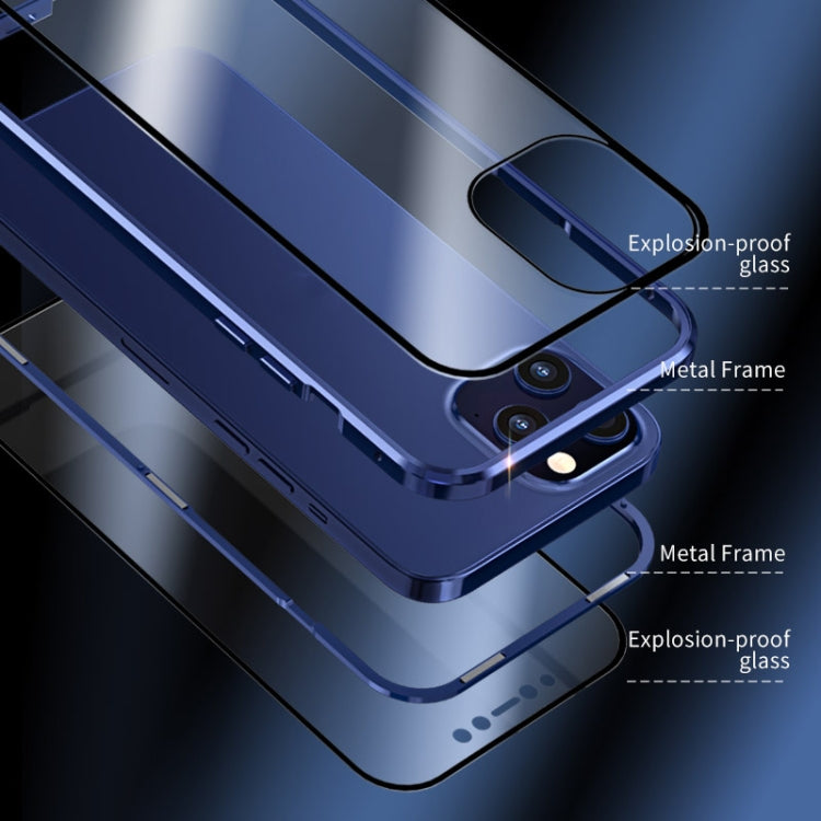Double Sides Tempered Glass Magnetic Adsorption Metal Frame HD Screen Case, For iPhone 12 mini