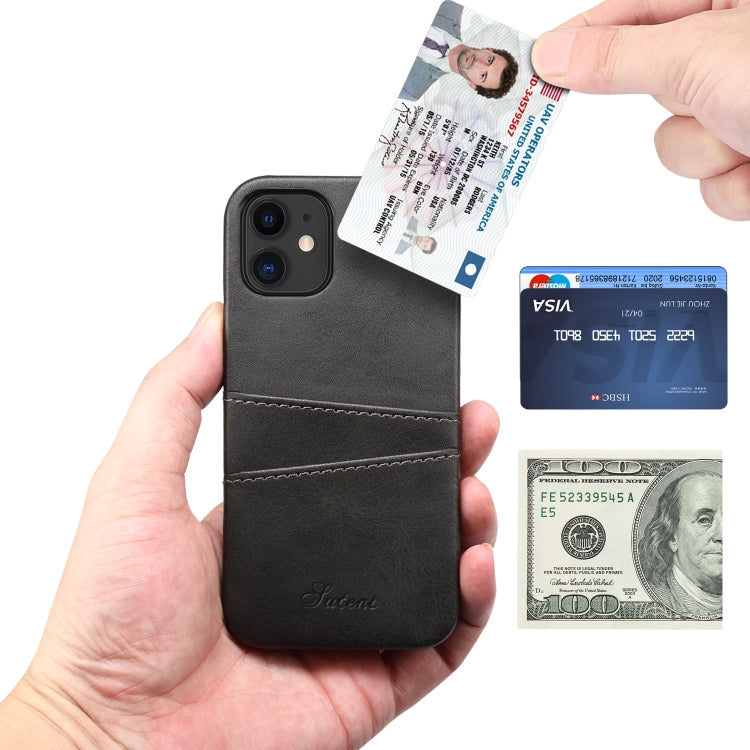 Calf Texture Back Cover Protective Case with Card Slots, For iPhone 12 / 12 Pro
