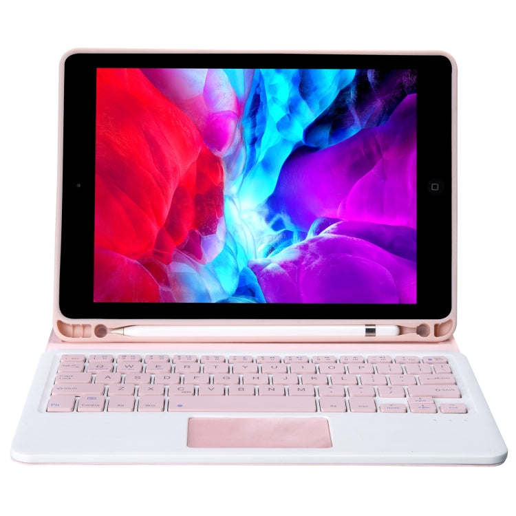 T098B-A Pressed Skin Texture TPU Detachable Candy Colors Bluetooth Keyboard Protective Case for iPad Air 11 2024 / 2025 / Air 4 10.9 inch 2020, with Stand & Pen Slot & Touch, T098B-A