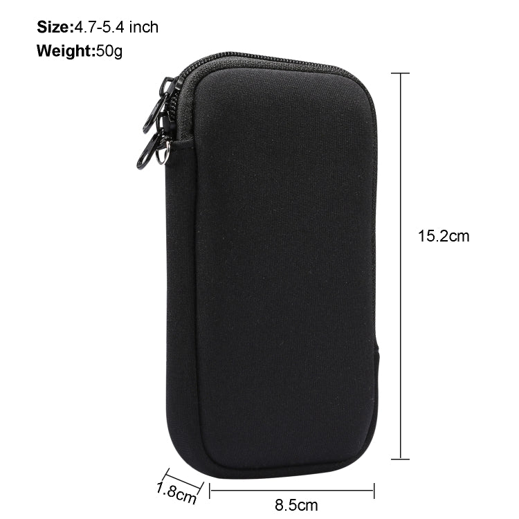 Universal Elasticity Zipper Protective Case Storage Bag with Lanyard For iPhone 12 mini / 4.7-5.4 inch Smart Phones, For iPhone 12 mini