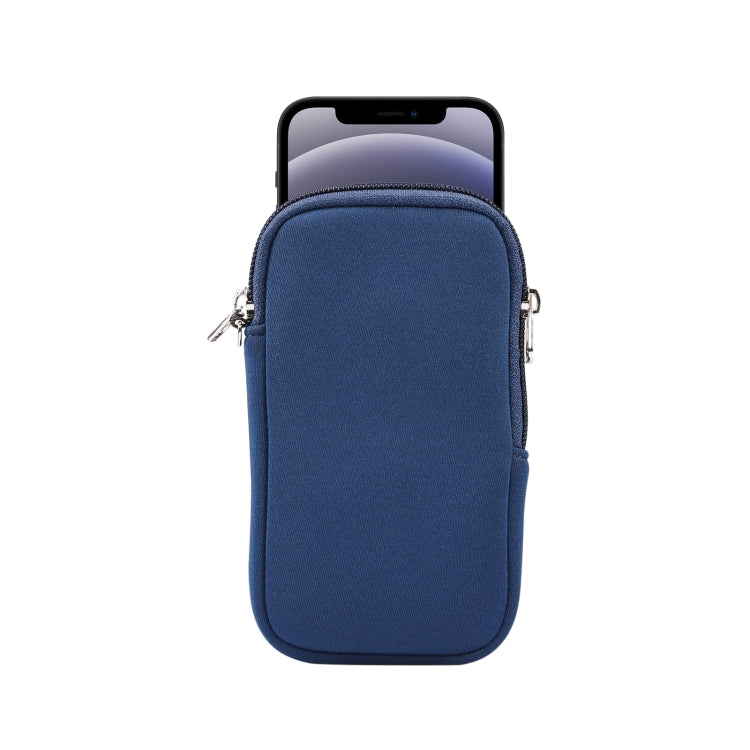 Universal Elasticity Zipper Protective Case Storage Bag with Lanyard For iPhone 12 mini / 4.7-5.4 inch Smart Phones, For iPhone 12 mini