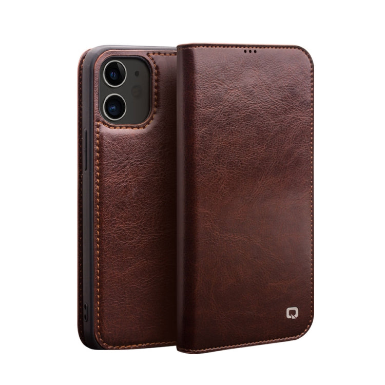 QIALINO Horizontal Flip Leather Case with Holder & Card Slots & Wallet, For iPhone 12 mini, For iPhone 12 / 12 Pro