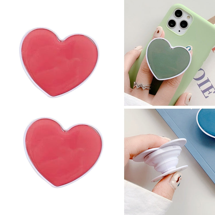 2 PCS Solid Color Love Airbag Phone Stand Ring Holder